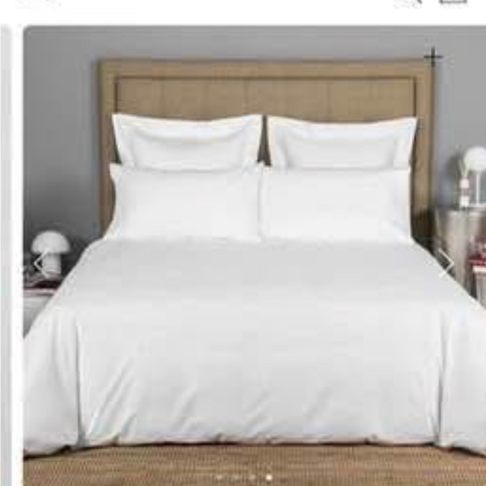 New Frette 100% Cotton Ultra-Luxury High Thread Count White King Duvet Cover - Picture 5 of 7